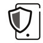 Symbol eines Smartphones mit einem Schutzschild als Icon für mobile Datensicherheit.