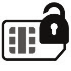 Symbol einer entsperrten SIM-Karte mit offenem Schloss für Handy-Entsperrung und Sicherheit